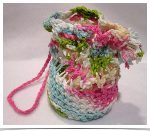 Crochet Drawstring Bag 